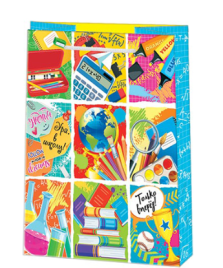 Пакет бумажный " Мир открыток " 18*22,7*10см Школа, ламинированный