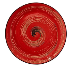 Тарелка круглая WL-669213 23см Spiral,красный цв