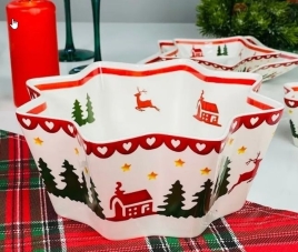 164-047 Салатник 20см НОВЫЙ ГОД в под.уп.(х24)Фарфор