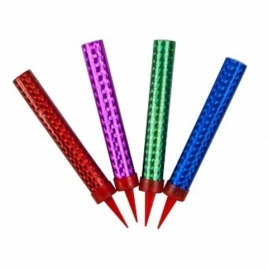 Фонтан для торта " Веселуха " Цветное пламя 10см, 30секунд, 4шт, высота вылета искр 35-50см