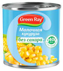 Кукуруза ГРИН РЭЙ молочная без сахара ж/б 425 г (12 шт/уп)