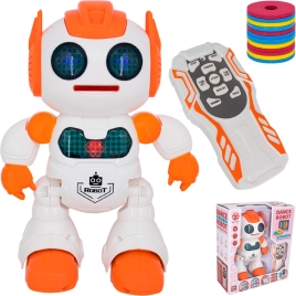 Робот на радиоуправлении 606-30 с дисками в коробке.Предназначен для детей в качестве игрушки,Матери