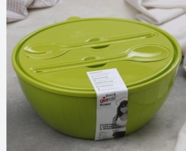 Салатник с крышкой и приборами «Bono», 5 л, цвет МИКС