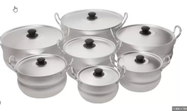 Набор кастрюль "МАТРЕШКА" 7 предметов (1,7 2,5 3,0 4,5 6,0 8,0 10,0 л.), 2 мет ручки, мет крыш