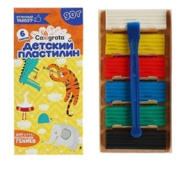 Пластилин 6цв 90г Calligrata 4774905