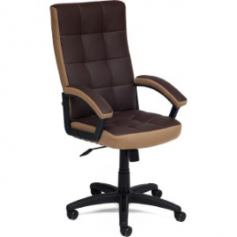 кресло офисное Tetchair TRENDY 36-36/21 кож/зам/ткань, коричневый/бронзовый