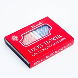 Карты игральные пластиковые "Lucky flower", 2 колоды по 54 шт, 25 мкм, 8.7 х 5.7 см 430992