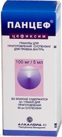 Панцеф гран д/сусп д/пр внутрь 100мг/5мл 32г (60мл) №1 фл