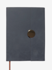 Ежедневник недатированный формат А5, с клапаном, 96л, линия, пвх, Серый   10771087