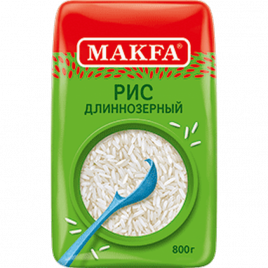 Крупа МАКФА рис длиннозерный 800 г (9 шт/уп)