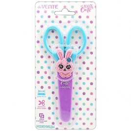 Ножницы детские " deVente " 100% Cute. Rabbit, 13,5см, пластиковые, защитный футляр с каучуковым дек