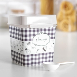 Емкость для сыпучих продуктов 1,2л, 13х11,5х14см, с ложкой, "Плетенка. Соль", цвет белый 2645157
