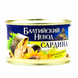Сардина БАЛТИЙСКИЙ НЕВОД с добавлением масла ж/б 240 г (48 шт/уп)