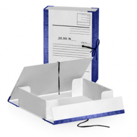 Короб архивный Дело картон белый, клапаны - бумвинил на завязках " Имидж " А4  70мм поля для надписе