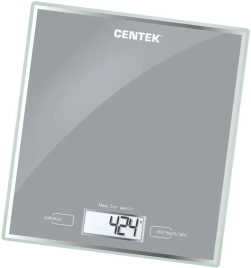Весы кухонные Centek CT-2462 (Черри) электронные, стеклянные, LCD, 190х200 мм, max 5кг, шаг 1г