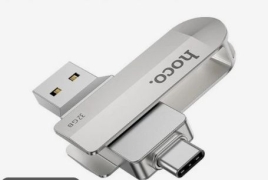 Флешка OTG Hoco UD10 Wise, 32 Гб, USB3.0, USB/Type-C, чт до 120 Мб/с, зап до 30 Мб/с, металл 9326077