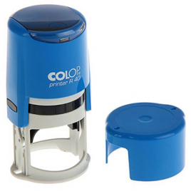 Оснастка для печати " Colop " d=40мм, корпус круглый, синий, крышка, Printer R40