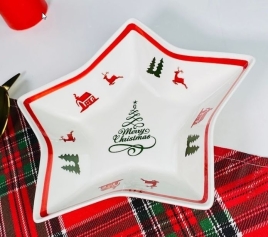 164-048 Блюдо 20см НОВЫЙ ГОД в под.уп.(х36)Фарфор