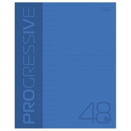 Тетрадь А5  48л " Hatber " линия Progressive Синяя, офсет, на скобе, обложка- пластик