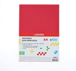 Обложка 100л deVENTE Delta A4, картон, 250(230)г/м² тиснение под кожу красная 4123503   4774707