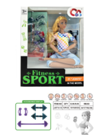 Кукла Фитнесс-спортсменка в наборе с игрушечными аксессуарами JJ8714-1S
