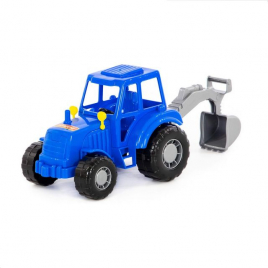 Трактор "Мастер" (синий) с лопатой (в сеточке) 84873