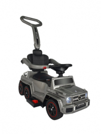 Детская каталка-электромобиль RiverToys Mercedes-Benz (шестиколесная) (Серый)