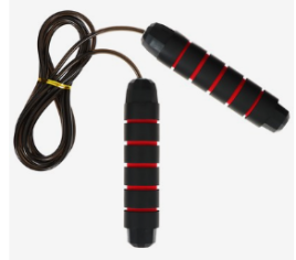 Скакалка для фитнеса скоростная с подшипником 280 см, цвет черно-красный   9402556