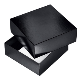 Коробка подарочная складная " Hatber " 18*18*6,5см Metallic Черная, 11 бирок для пожеланий и благода