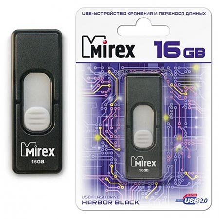 Флеш-диск " Mirex " 16GB Harbor черный USB 2.0 фото 1