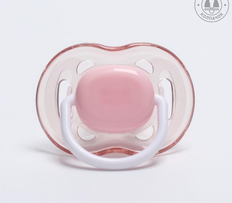 Соска-пустышка ортодонтическая, силикон, от 6 мес., с колпачком, цвет розовый 4780673 фото 1