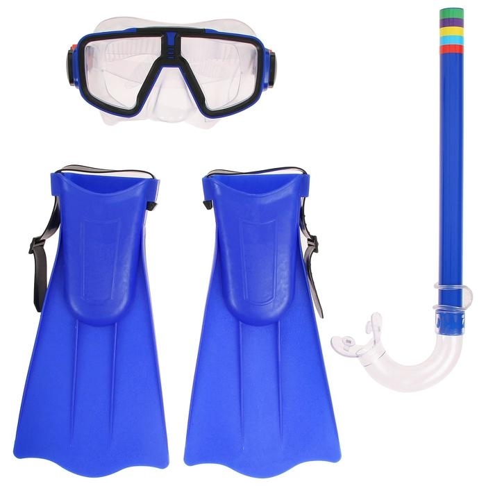 Набор для плавания (маска, трубка, ласты), детские, цвета микс 541894 фото 1