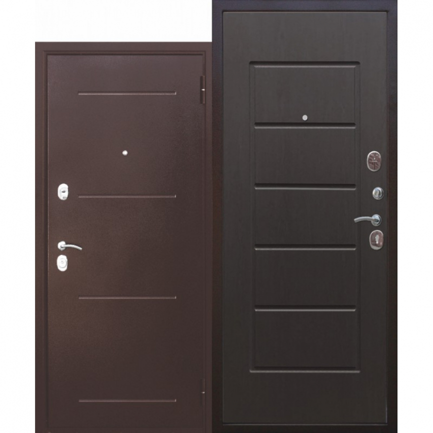 Дверь металлическая ГАРДА 7,5 см медный антик венге 960 правая фото 1