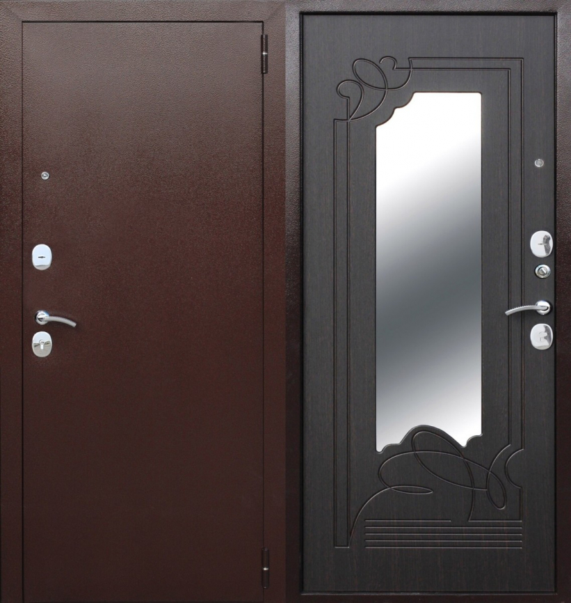 Дверь металлическая AMPIR венге 860 левая фото 1