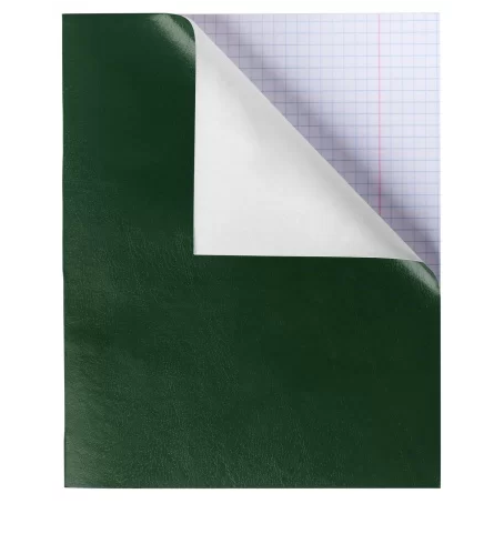 Тетрадь А5 96л клетка " Hatber " бумвинил Зеленая, газетка, на скобе(Тетрадь А5 формата 96 листов. О фото 1