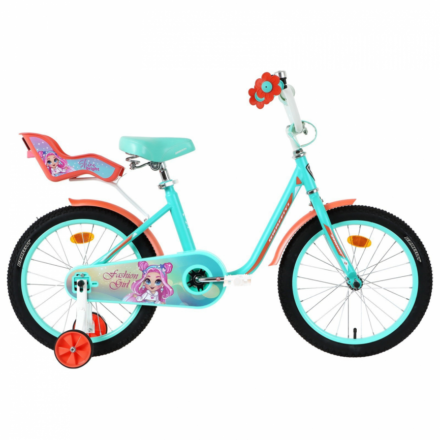 Велосипед 18" Graffiti Fashion Girl, цвет тиффани/персиковый 7642834 фото 1