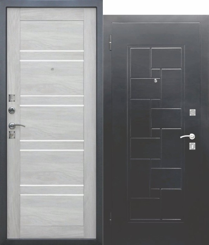Дверь металлическая DOMINANTA серебро дуб шале белый Царга 960 левая фото 1