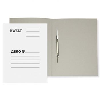 Скоросшиватель картонный Дело " KWELT " А4 мелованный, 380г/м2 белый фото 1