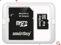 Карта памяти Smartbuy [microSDHC Class 10 , 4Gb, 25Mb/s.адаптер] 4789193 фото 1