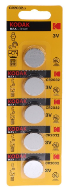 Батарейка литиевая Kodak, CR2032-5BL, 3В, 1 шт. 9336781 фото 1