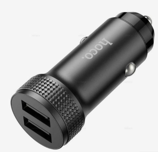 Автомобильное зарядное устройство Hoco Z49, 2 USB, 2.4 А, чёрное 9881797 фото 1