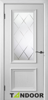 Полотно дверное БЕРГАМО-4 белое 200*80 стекло №15 фото 1