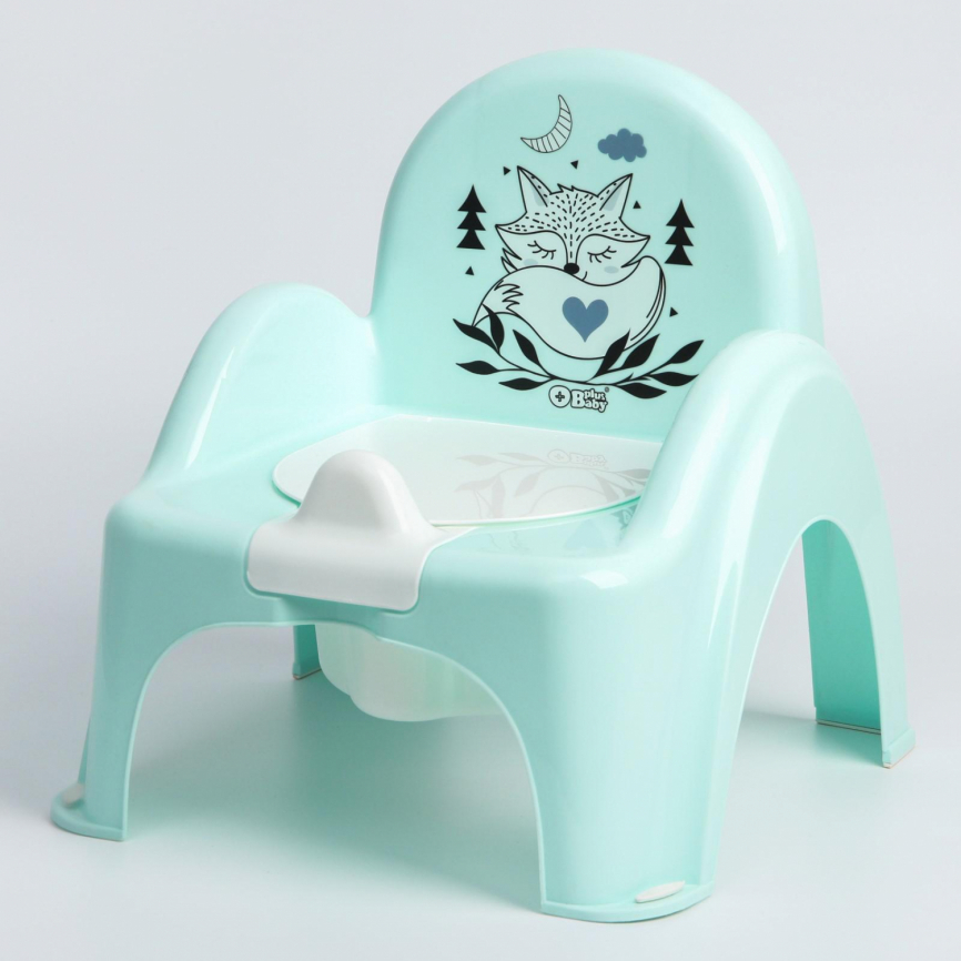 Горшок-стульчик детский«Лисенок» антискольз., цвет бирюзовый фото 1