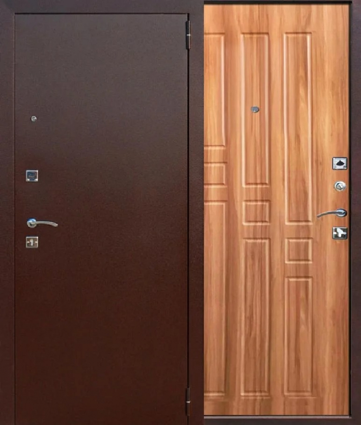 Дверь металлическая ГАРДА 8 мм рустикальный дуб 860 левая фото 1