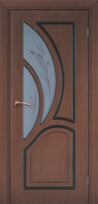 Полотно дверное КАРЕЛИЯ-2 венге ДО 200*70 матовое с рисунком фото 1