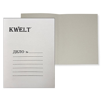 Обложка картонная Дело " KWELT " А4 280г/м2 немелованная, белая фото 1