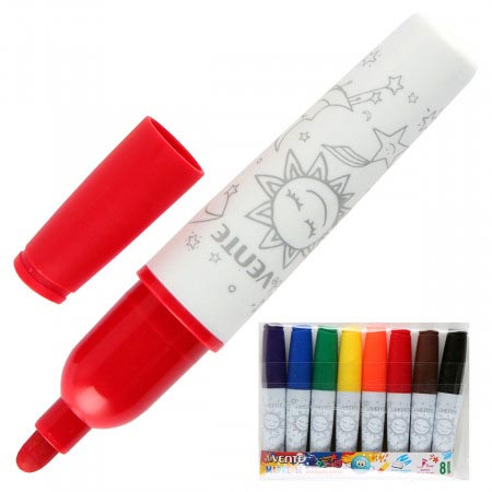 Набор маркеров для белой доски " deVente " 8 цветов (зеленый, красный, синий, черный, оранжевый, жёл фото 1