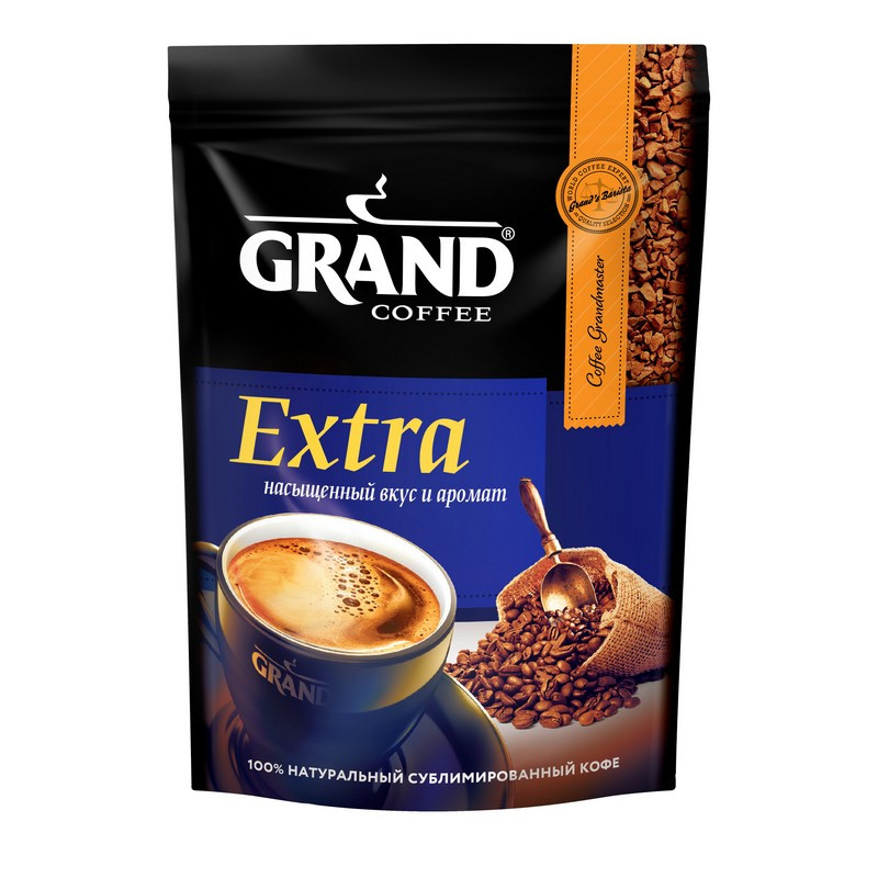 Кофе GRAND EXTRA  натуральный растворимый сублимир, м/у 150 г фото 1
