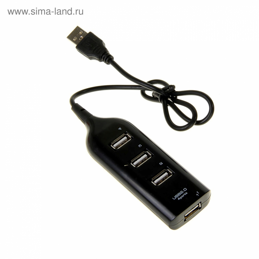 USB-разветвитель (HUB) LuazON HGH-63009, на 4 порта, МИКС   669271 фото 1