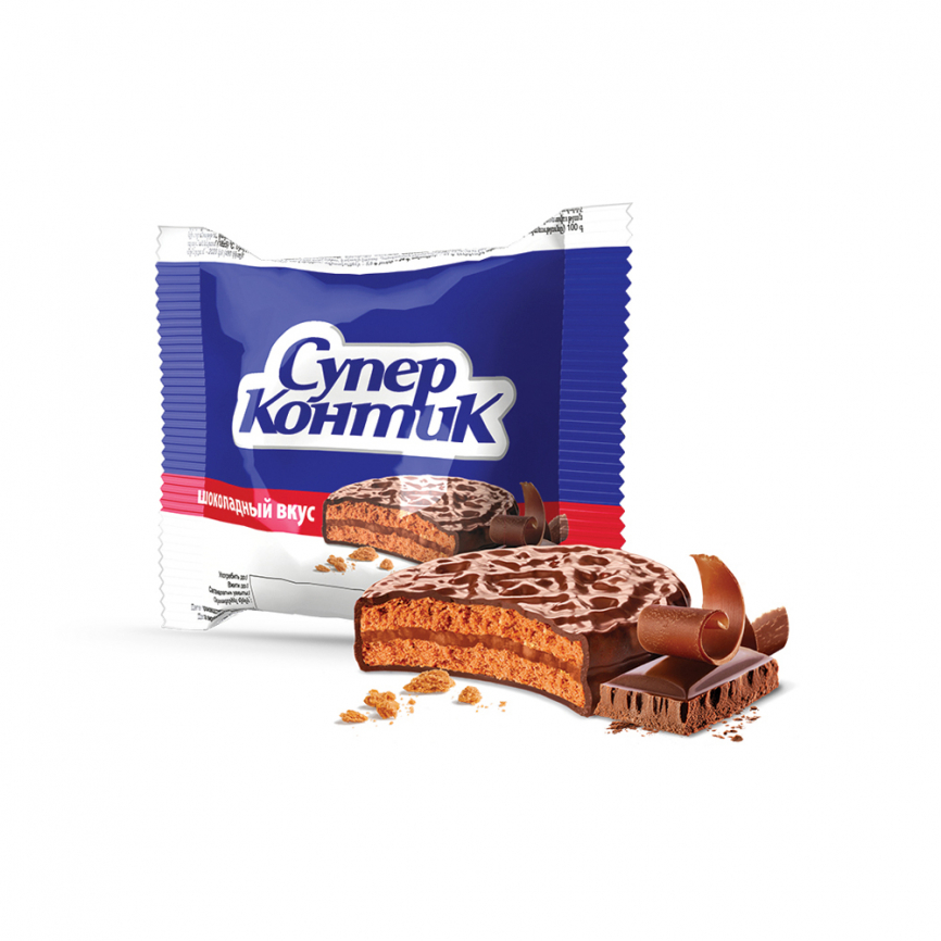 Печенье КОНТИ супер-конти с шоколадным вкусом 50 г фото 1